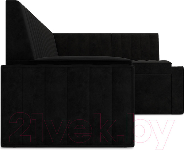 Изображение товара Уголок кухонный мягкий Mebel-Ars Вермут правый 193x82x113 (велюр черный НВ-178 17)