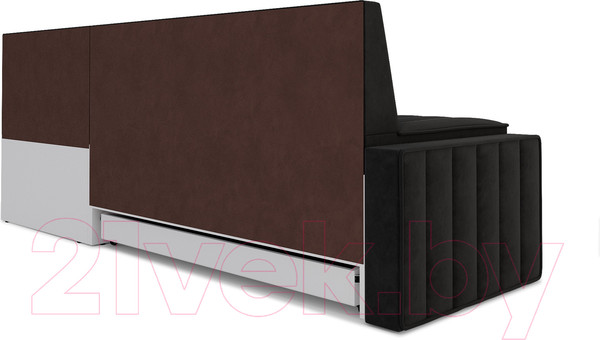 Изображение товара Уголок кухонный мягкий Mebel-Ars Вермут правый 193x82x113 (велюр черный НВ-178 17)