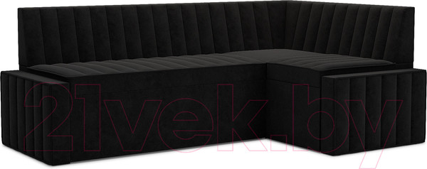 Изображение товара Уголок кухонный мягкий Mebel-Ars Вермут правый 193x82x113 (велюр черный НВ-178 17)