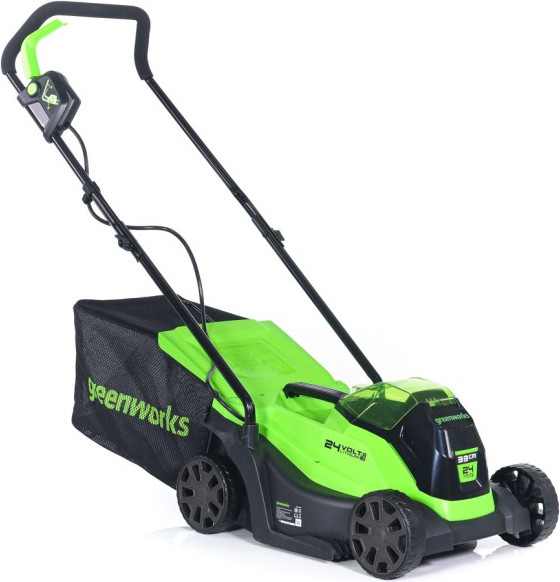 Изображение товара Газонокосилка аккумуляторная Greenworks GD24LM33 бесщеточная 24V 33см / 2516107UB (с АКБ 4Ач и ЗУ)
