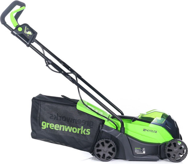Изображение товара Газонокосилка аккумуляторная Greenworks GD24LM33 бесщеточная 24V 33см / 2516107UB (с АКБ 4Ач и ЗУ)
