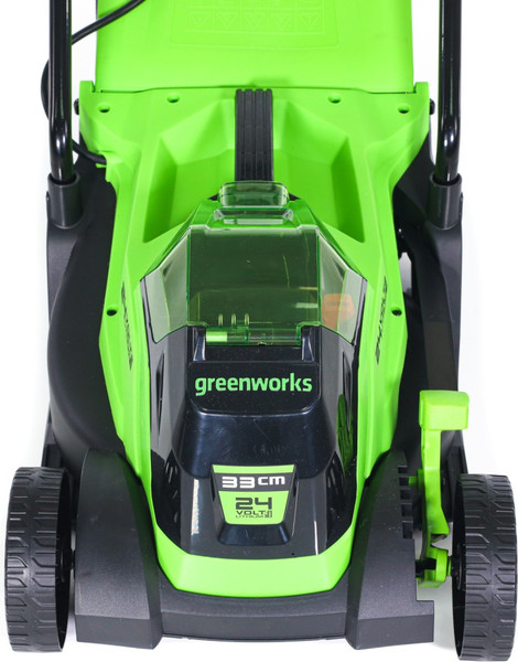 Изображение товара Газонокосилка аккумуляторная Greenworks GD24LM33 бесщеточная 24V 33см / 2516107UB (с АКБ 4Ач и ЗУ)