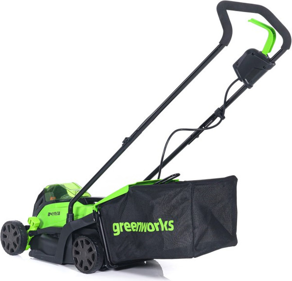 Изображение товара Газонокосилка аккумуляторная Greenworks GD24LM33 бесщеточная 24V 33см / 2516107UB (с АКБ 4Ач и ЗУ)