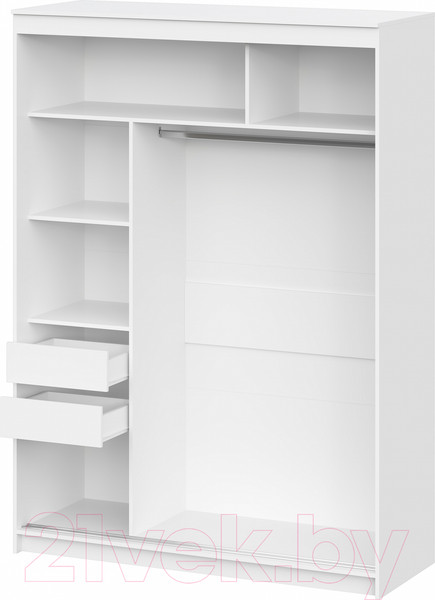 Изображение товара Шкаф-купе NN мебель К ШКП 3 1.6 (белый текстурный)