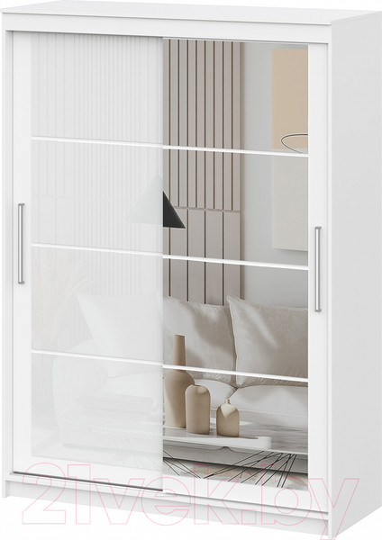 Изображение товара Шкаф-купе NN мебель К ШКП 3 1.6 (белый текстурный)