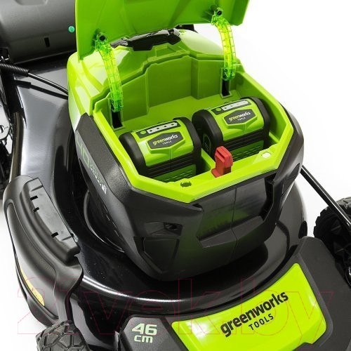 Изображение товара Газонокосилка аккумуляторная Greenworks GD40LM46SP 40V 46см / 2506807UG (с АКБ 5Ач и ЗУ)