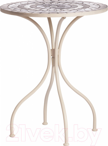 Изображение товара Стол садовый Tetchair Secret De Maison Romeo (металл/белый/плитка калейдоскоп)