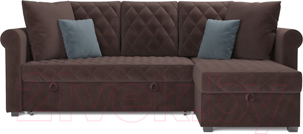 Изображение товара Диван угловой Mebel-Ars Берлин (велюр молочный шоколад НВ-178 13)