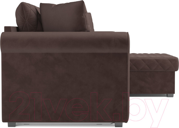 Изображение товара Диван угловой Mebel-Ars Берлин (велюр молочный шоколад НВ-178 13)