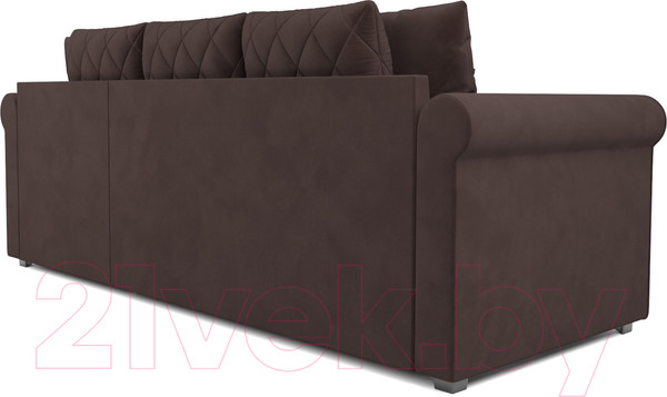 Изображение товара Диван угловой Mebel-Ars Берлин (велюр молочный шоколад НВ-178 13)