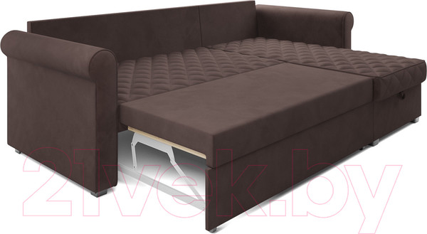 Изображение товара Диван угловой Mebel-Ars Берлин (велюр молочный шоколад НВ-178 13)