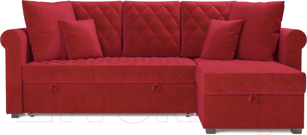 Изображение товара Диван угловой Mebel-Ars Берлин (кордрой красный)