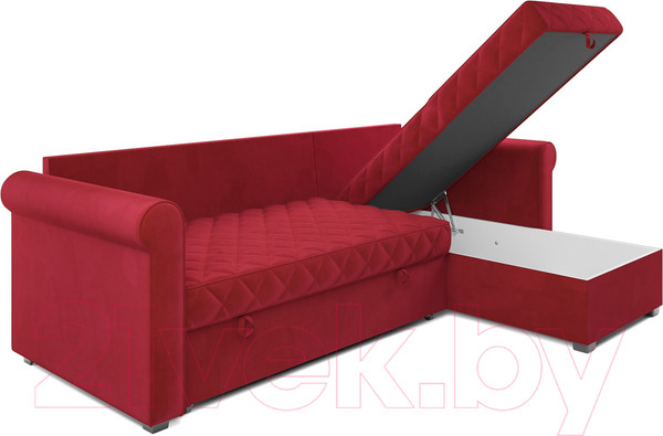 Изображение товара Диван угловой Mebel-Ars Берлин (кордрой красный)