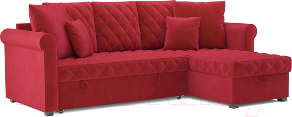 Изображение товара Диван угловой Mebel-Ars Берлин (кордрой красный)