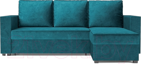 Изображение товара Диван угловой Mebel-Ars Рим (бархат сине-зеленый Star Velvet 43 Black Green)