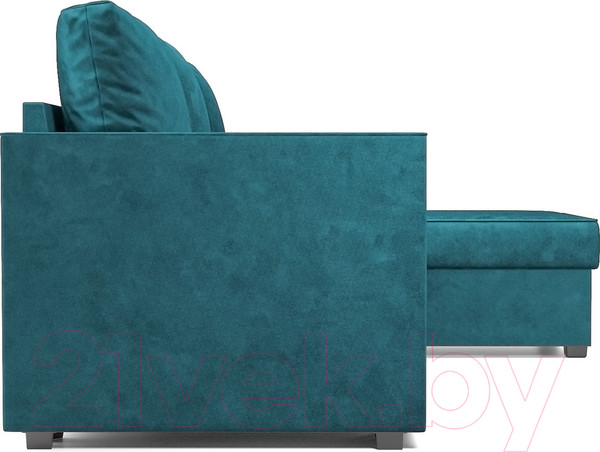 Изображение товара Диван угловой Mebel-Ars Рим (бархат сине-зеленый Star Velvet 43 Black Green)
