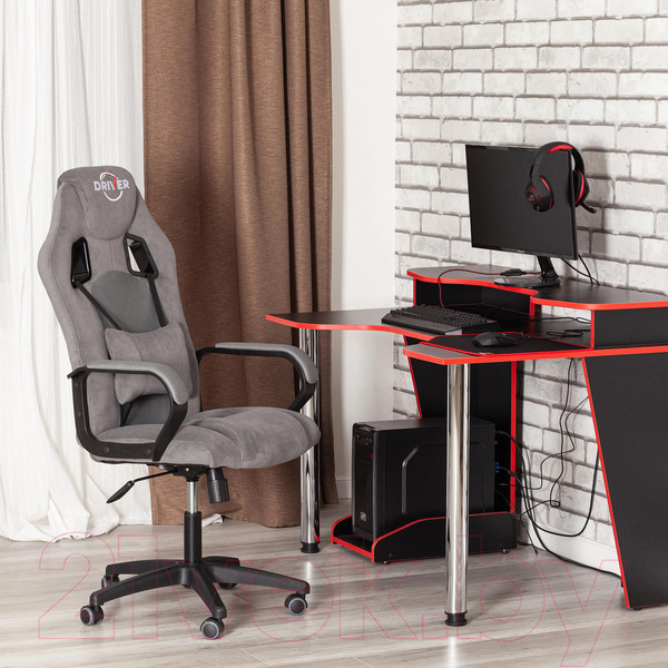 Изображение товара Кресло геймерское Tetchair Driver флок/ткань (серый/серый 29/TW-12)