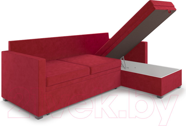 Изображение товара Диван угловой Mebel-Ars Париж (кордрой красный)