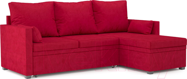 Изображение товара Диван угловой Mebel-Ars Париж (кордрой красный)