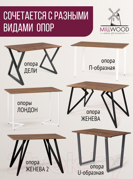 Изображение товара Столешница для стола Millwood 100x70x1.8 (дуб табачный Craft)