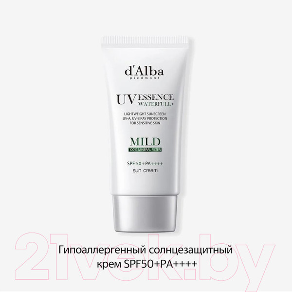 Изображение товара Крем солнцезащитный d'Alba Waterfull Mild Sun Cream SPF 50+ PA++++ (50мл)