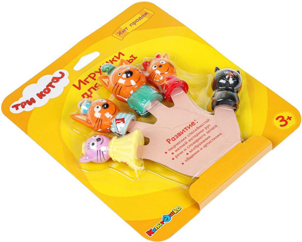 Изображение товара Набор игрушек для ванной Капитошка Три Кота. Пальчиковый театр / 4314929