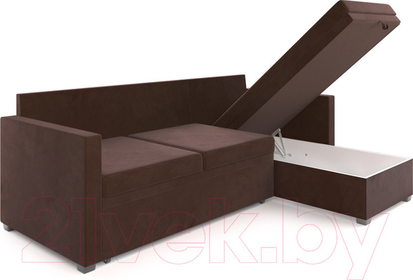 Изображение товара Диван угловой Mebel-Ars Париж (Велюр молочный шоколад НВ-178 13)