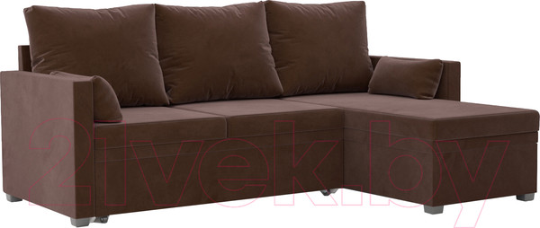 Изображение товара Диван угловой Mebel-Ars Париж (Велюр молочный шоколад НВ-178 13)