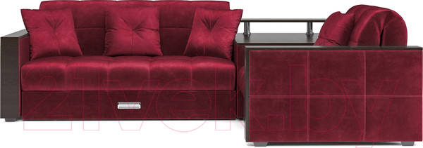 Изображение товара Диван угловой Mebel-Ars Прага (бархат красный Star Velvet 3 Dark Red)