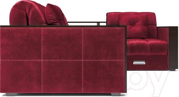 Изображение товара Диван угловой Mebel-Ars Прага (бархат красный Star Velvet 3 Dark Red)