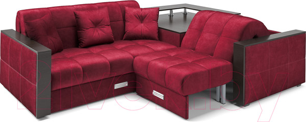 Изображение товара Диван угловой Mebel-Ars Прага (бархат красный Star Velvet 3 Dark Red)