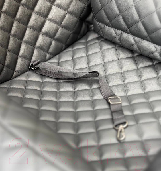 Изображение товара Автокресло для собак ElCrucce 45x45x60 (экокожа, черный/красная строчка)