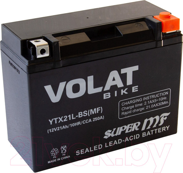 Изображение товара Мотоаккумулятор VOLAT YTX21L-BS MF R+ (21 А/ч)