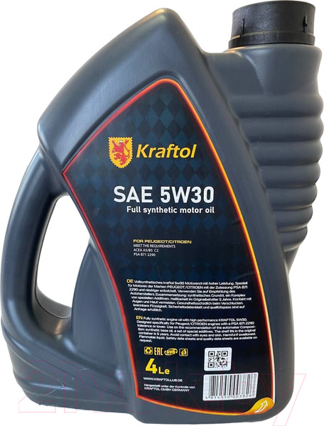 Изображение товара Моторное масло Kraftol 5W30 для PSA A5/B5 C2 / 3826 (4л)