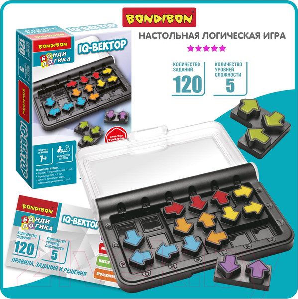 Изображение товара Игра-головоломка Bondibon БондиЛогика IQ-Вектор / ВВ5954