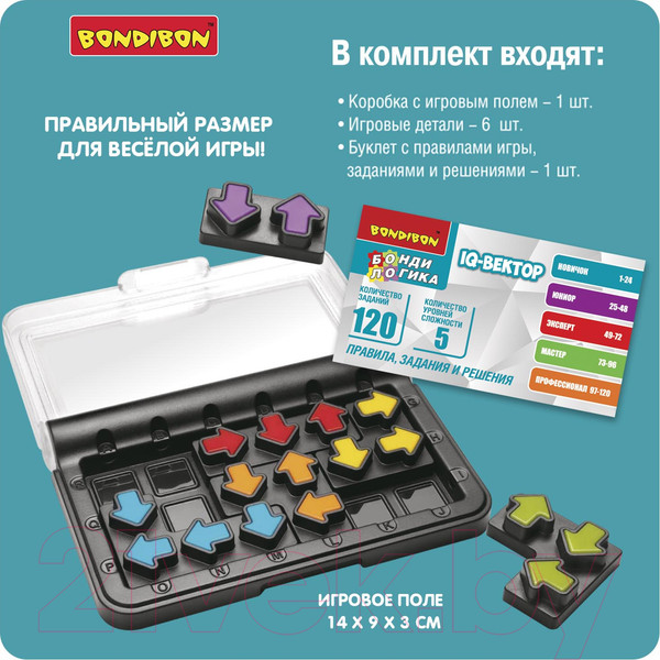 Изображение товара Игра-головоломка Bondibon БондиЛогика IQ-Вектор / ВВ5954