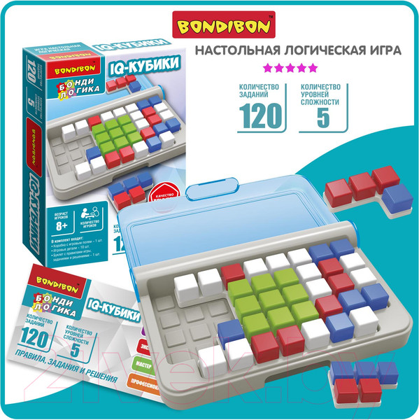 Изображение товара Игра-головоломка Bondibon БондиЛогика IQ-Кубики / ВВ5955