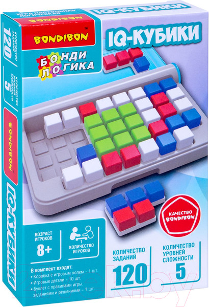 Изображение товара Игра-головоломка Bondibon БондиЛогика IQ-Кубики / ВВ5955