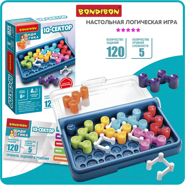 Изображение товара Игра-головоломка Bondibon БондиЛогика IQ-Сектор / ВВ5957