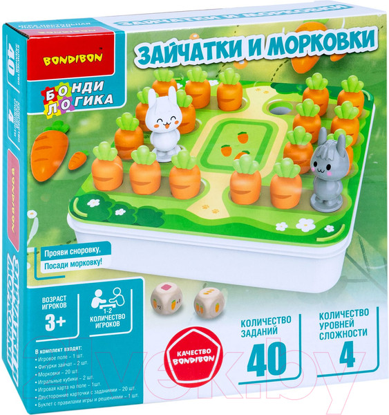 Изображение товара Развивающая игра Bondibon Зайчатки и морковки / ВВ5862