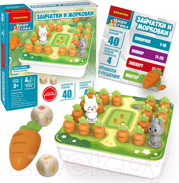 Изображение товара Развивающая игра Bondibon Зайчатки и морковки / ВВ5862