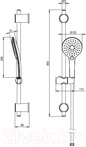 Изображение товара Душевой гарнитур Deante Neo Lupo NLU F51K
