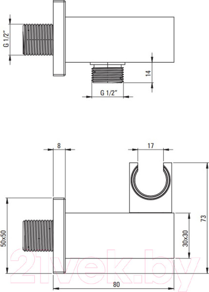 Изображение товара Подключение для душевого шланга Deante Cascada NAC 058K