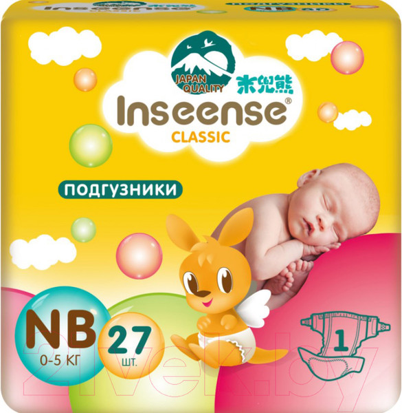 Изображение товара Подгузники детские Inseense Classic NB 0-5 кг / InsCNB27Yel (27шт)