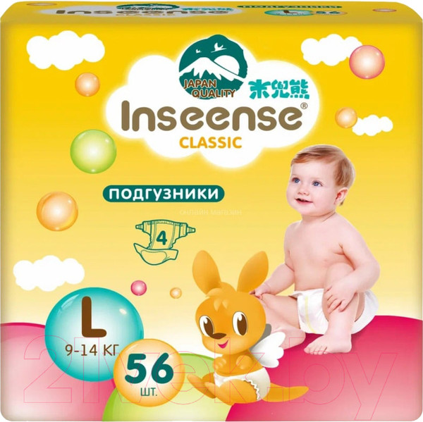 Изображение товара Подгузники детские Inseense Classic L 9-14 кг / InsCL56Yel (56шт)