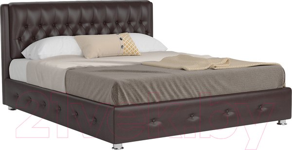 Изображение товара Двуспальная кровать Mebel-Ars Граф 160 (экокожа шоколад)