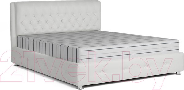 Изображение товара Двуспальная кровать Mebel-Ars Граф 160 (экокожа белая)