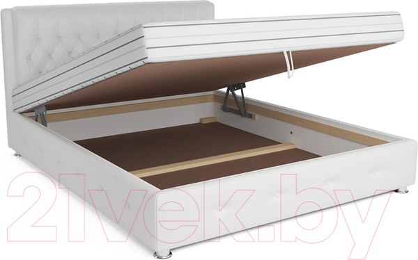 Изображение товара Двуспальная кровать Mebel-Ars Граф 160 (экокожа белая)