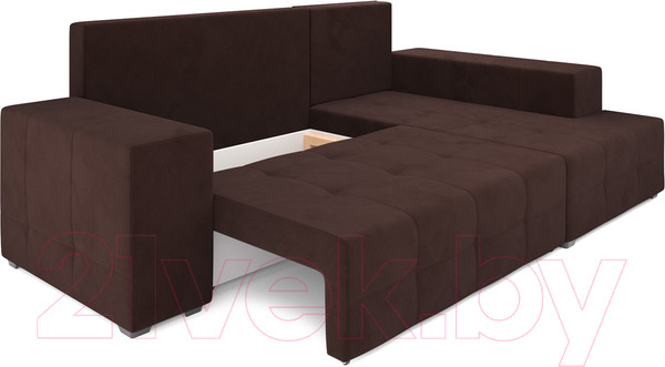 Изображение товара Диван угловой Mebel-Ars Монреаль правый (велюр молочный шоколад / НВ-178/13)