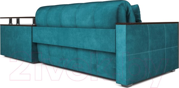 Изображение товара Диван угловой Mebel-Ars Прага (бархат сине-зеленый Star Velvet 43 Black Green)